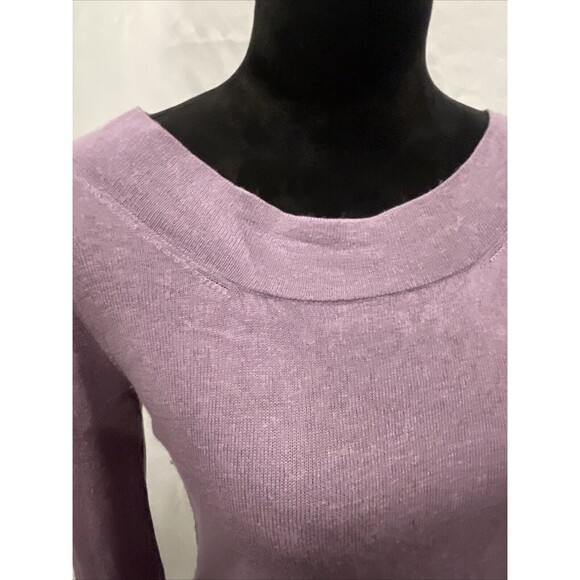 JACLYN SMITH Classic Silk Cashmere 3/4 Sleeve Lilac Knit Pullover Sweater Small - Picture 4 of 8